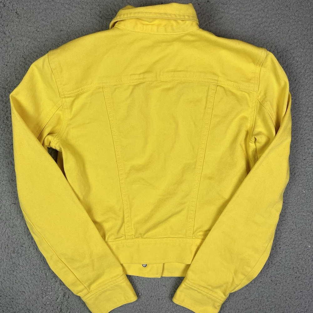 LRL Lauren Jeans Co Ralph Lauren Denim Jacket Women Small Yellow Pockets - Picture 4 of 7